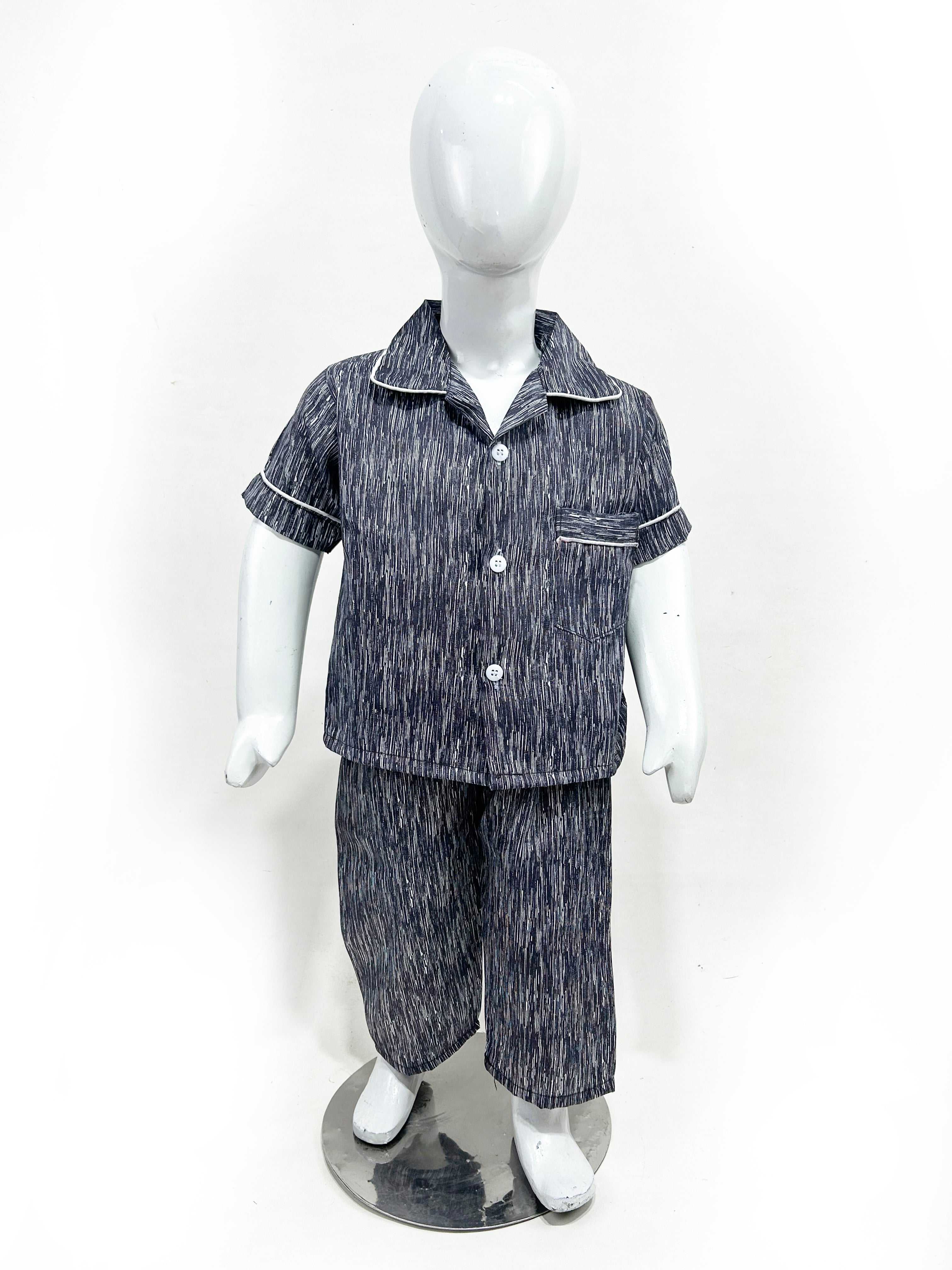 1Yrs - 5Yrs Textured Grey Cotton Night Suit For Kids NG BNS20 price in Pakistan