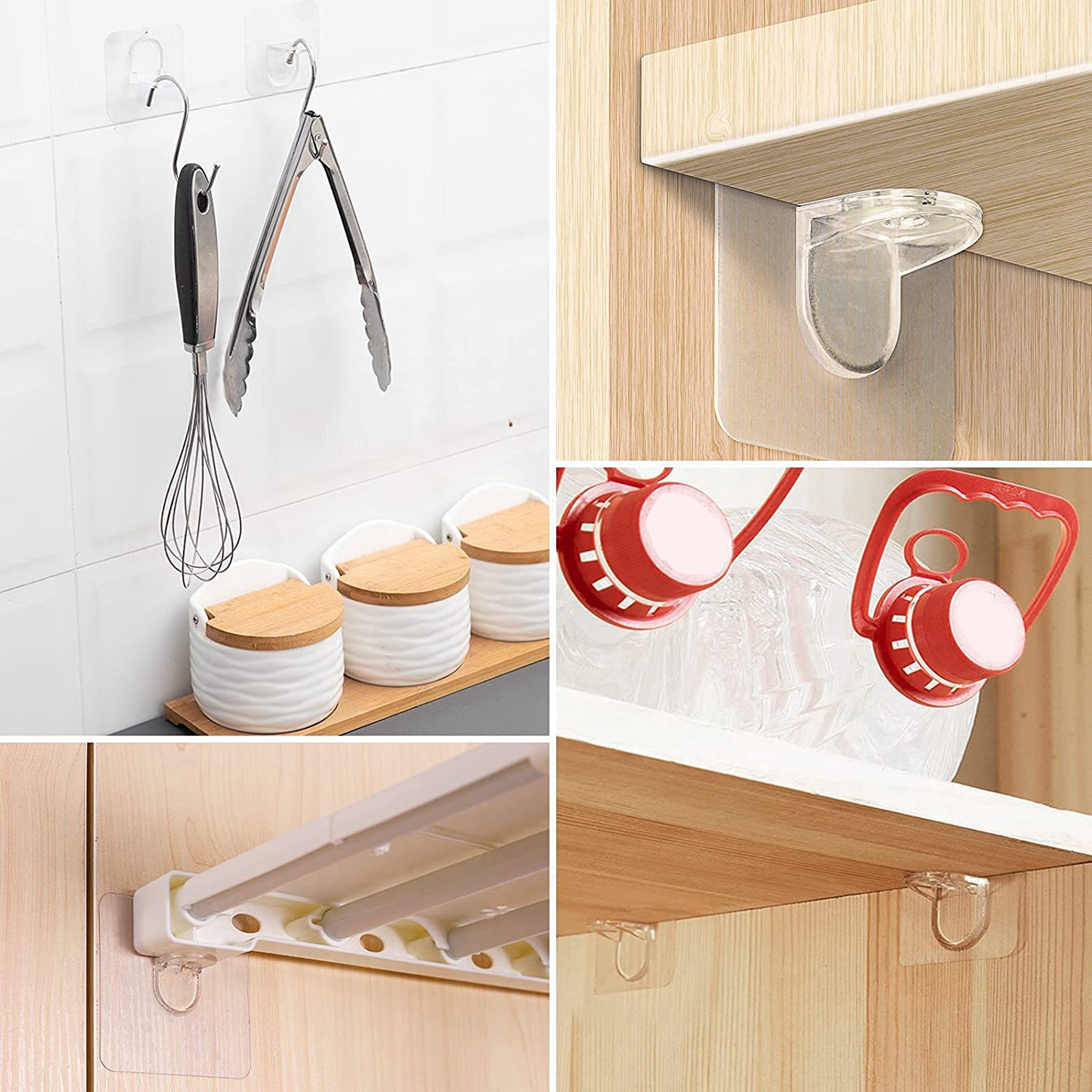 24Pcs Punch Free Shelf Support Peg-Self Adhesive Shelves Clips For Kitchen Cabinet Closet Brackets Clapboard Layer