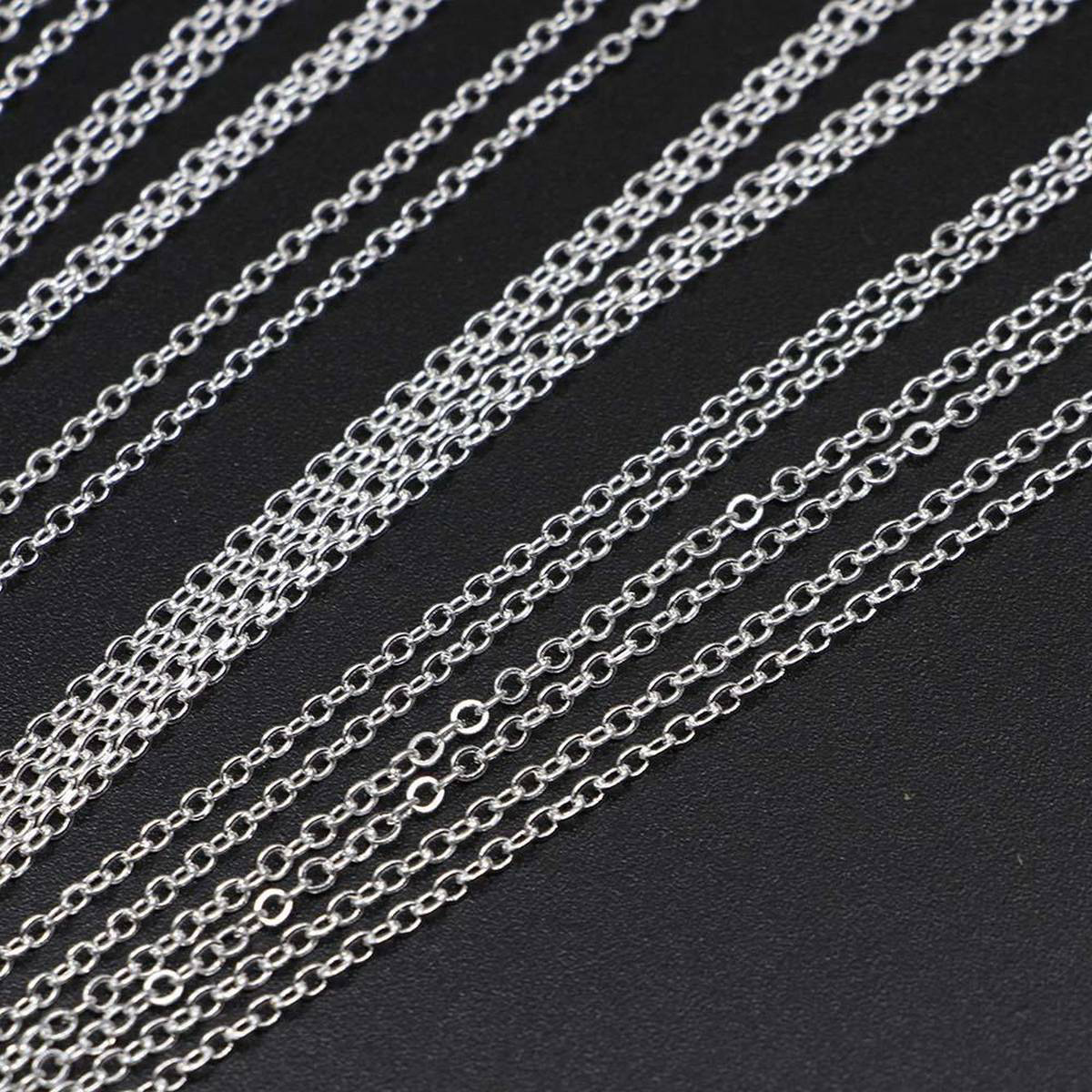 50cm Silver Necklace Charm Chains For DIY Jewelry Findings Making Materials Accessories Wholesale