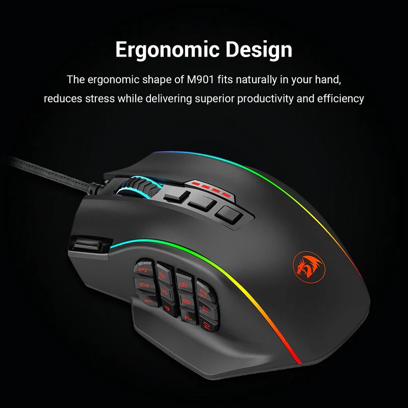 Redragon PERDITION 4 M901-K-2 Wired Gaming Mouse RGB with 19 Programmable Buttons 12 060241fd8b992afadac2c0aac135b654