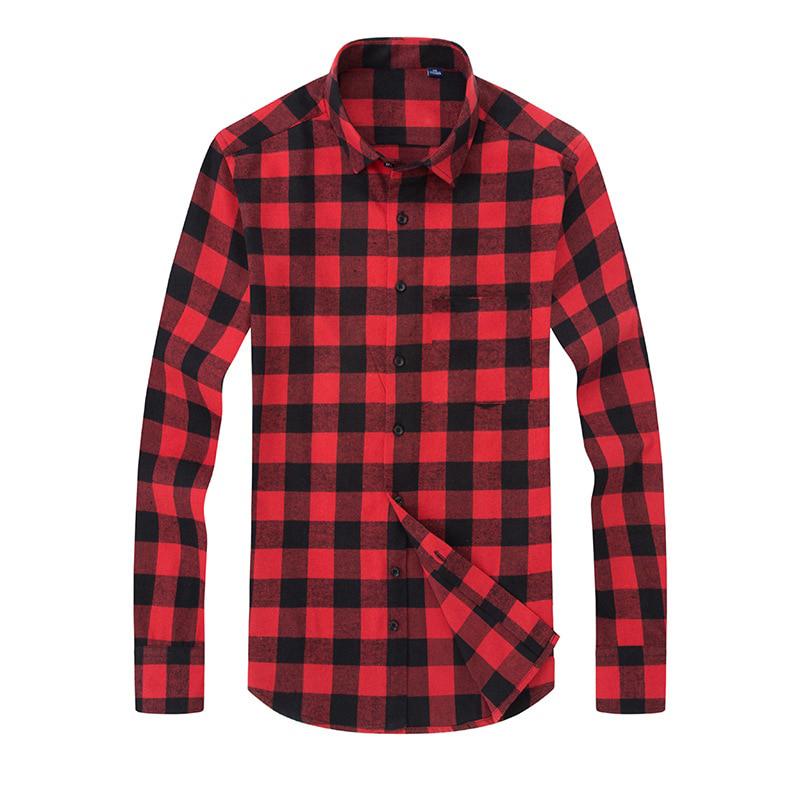 shirt red black check