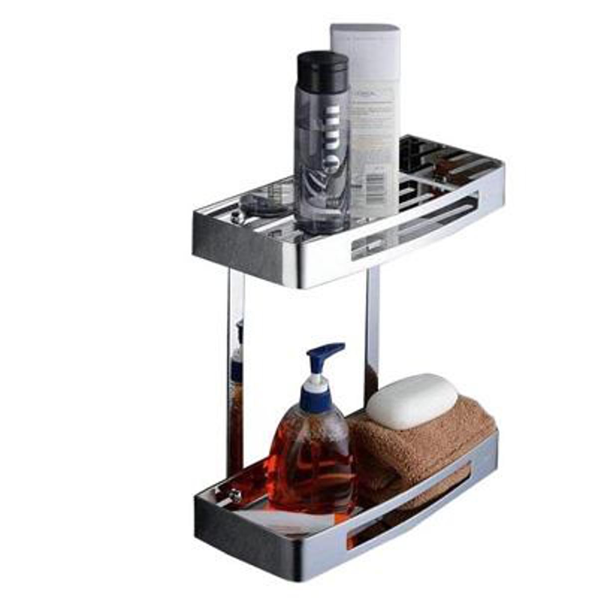 Steel Racks Daraz MS - Bathroom Stainless Steel Double Shelf Racks | Daraz.pk