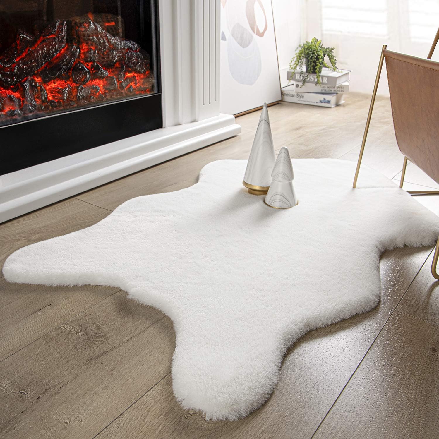 Faux Sheepskin Rug Sheep Foot Door Mat Rug 24inch x 33inch ( Multi color) shearling short hairs