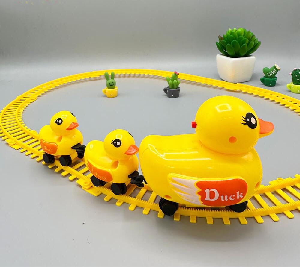 Yellow Duck Electric Rail Train Set For Kids