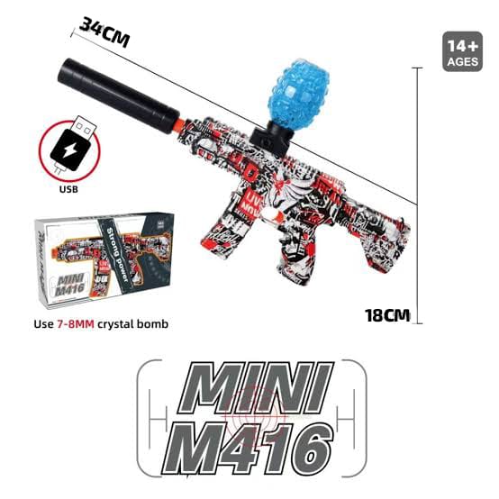 Gel Ball Blaster Gun – Mini M416 Multicolor  Automatic Electric Orby Gel Gun  High Power Outdoor Battle Toy Gun for Kids & Adults  Team Games, Birthdays & Gifts