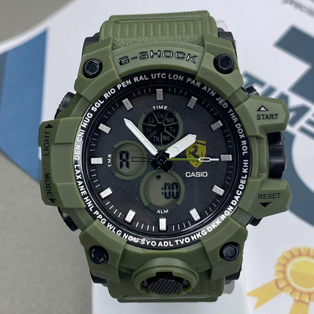 Military Sports Watch for Men Shock Absorbing Water Resistant Anti Magnetic Chronograph Stopwatch and 12/24 Hour Format