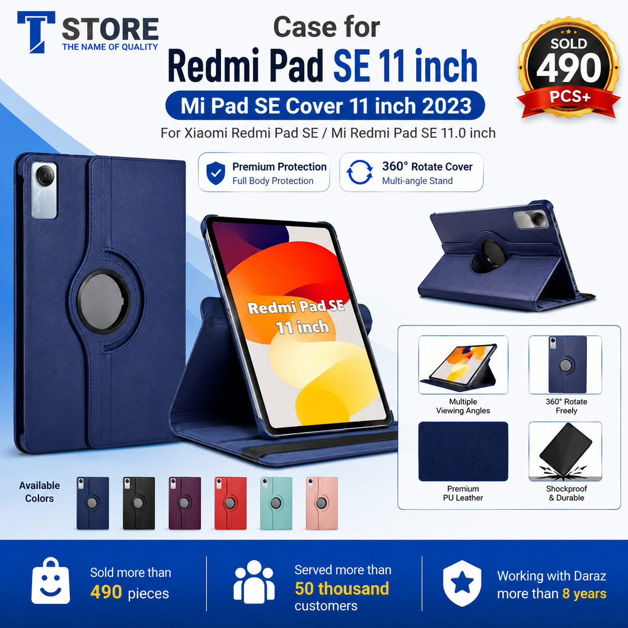 Case Redmi pad se 11 inch cover Case Mi Pad SE Cover 11 inch 2023 For Xiaomi Redmi Pad SE case  for Mi Redmi Pad SE 11.0 inch Rotate Cover