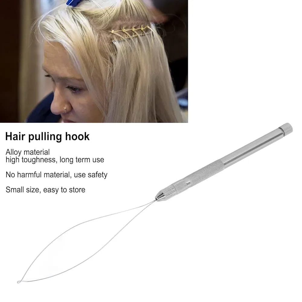 Hair Extension Threader by hair2heart – Stainless Steel Micro Loop Needle Tool for Nano/Micro Ring Beads – Professional Hair Beading Tool for Precision Application (1 Piece)