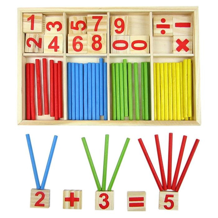 Wood Educational Number Math Calculate Game Toy Mathematics Puzzle Toys Kid Early Learning Counting Sticks Material Children
