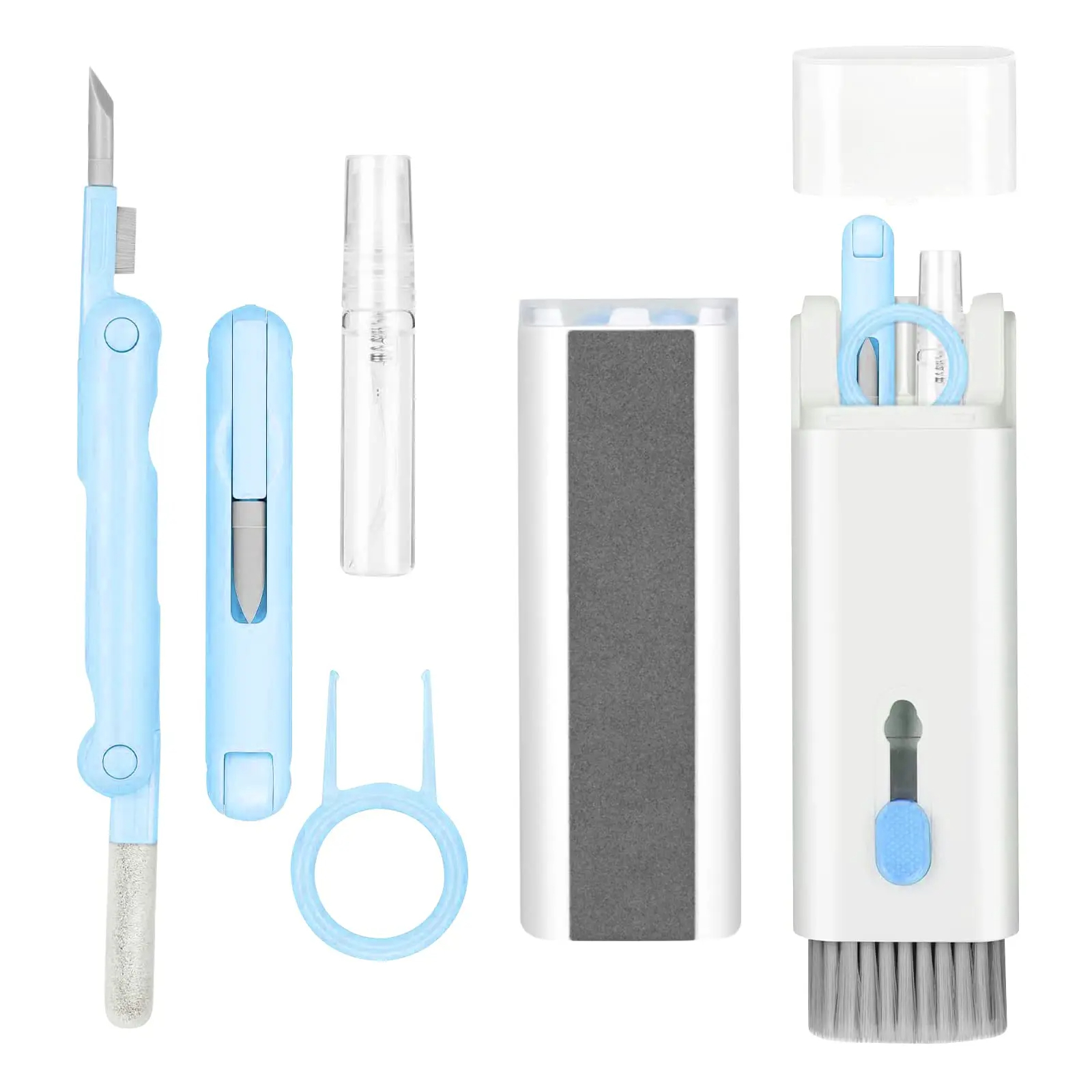 7 in 1 Keyboard Cleaning Kit – Electronic Cleaning Set with Soft Brush, Keycap Puller, Spray Bottle & Microfiber Cloth – Portable Multi-Purpose Cleaner for Laptop, PC, Earphones & Mobile Accessories price in Pakistan