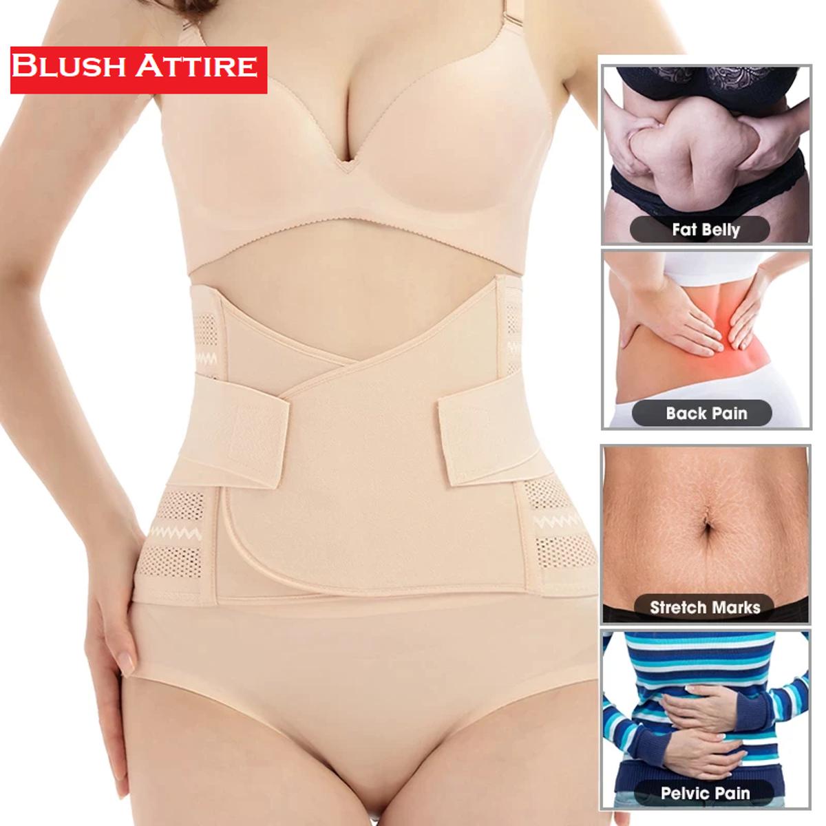 3 in 1 Postpartum Recovery Belly Belt Waist and Back Support Body Shaper  Multicolor