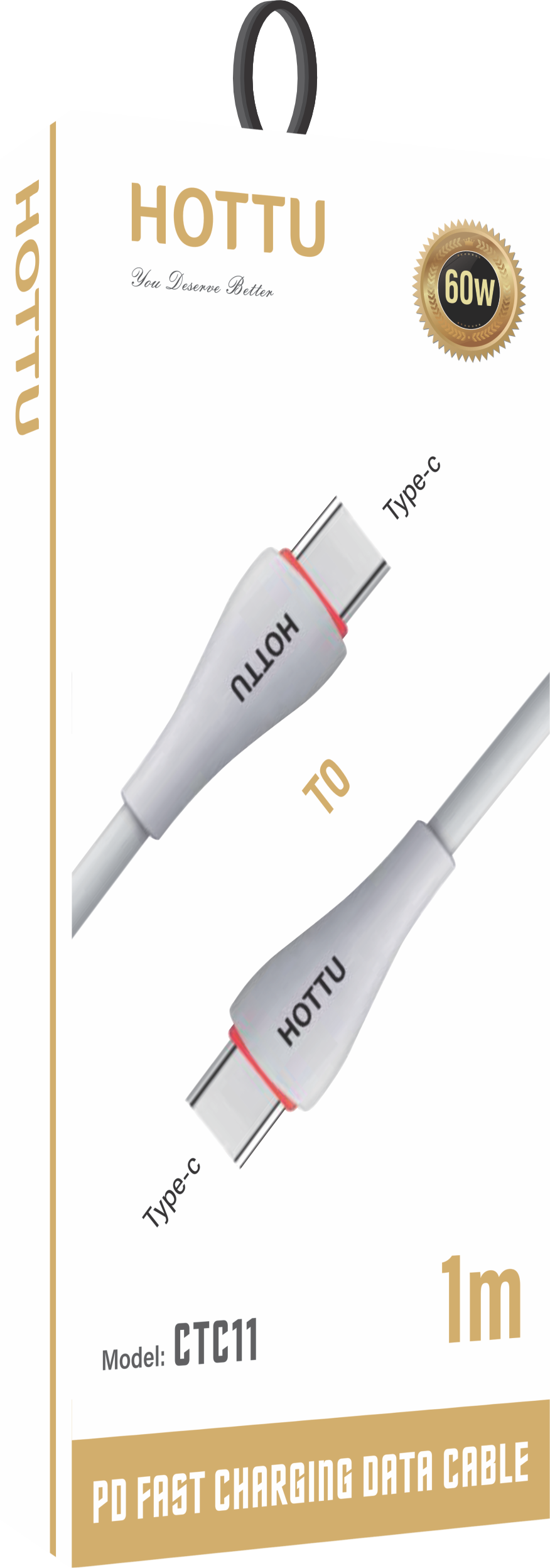 HOTTU CTC11 60W Type-C to Type-C PD Cable: Ultra-Fast Charging