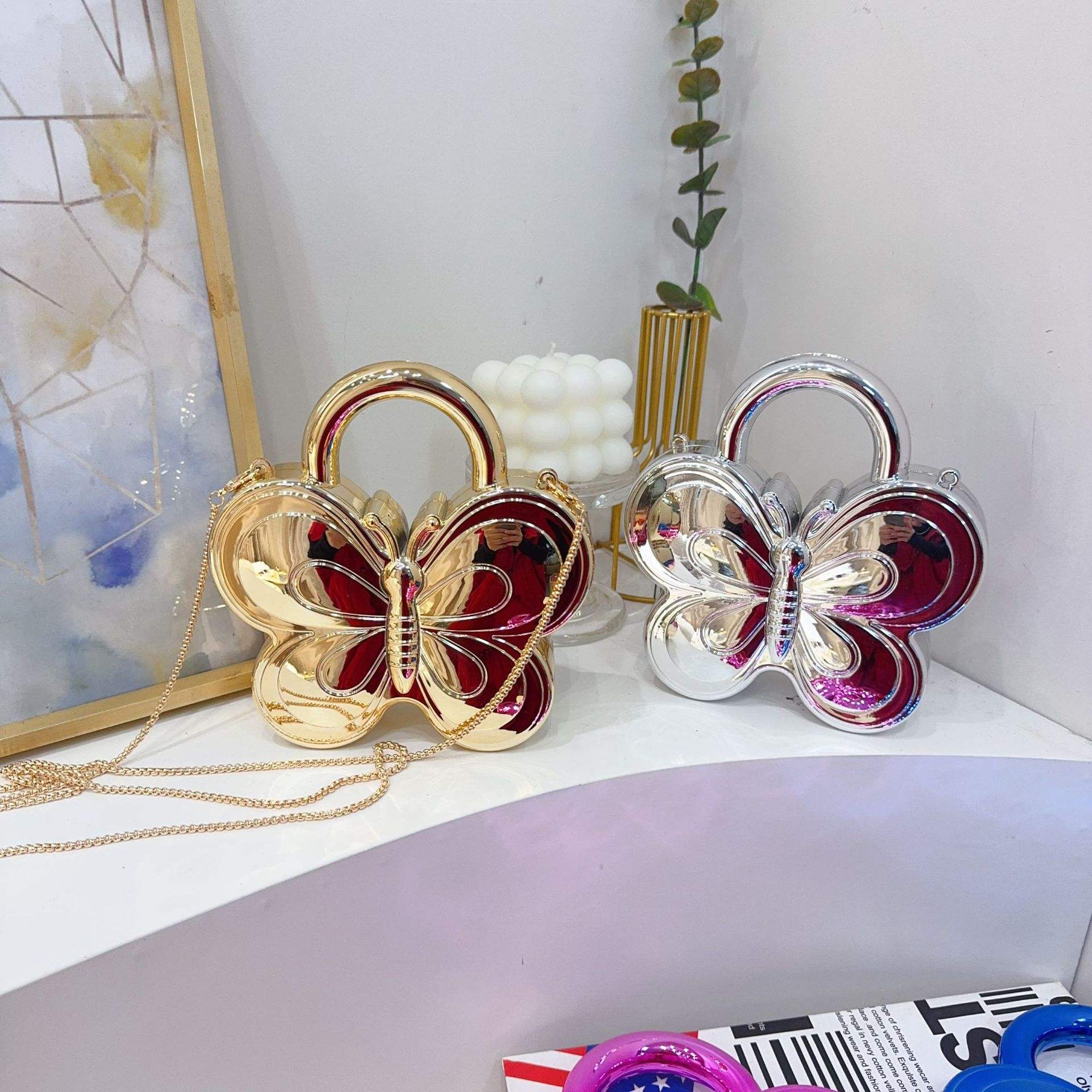 New Acrylic Moon Shaped Mini Clutch for Women | Luxury Evening Handbag | Eid Festival, Party, Wedding & Formal Fashion Purse