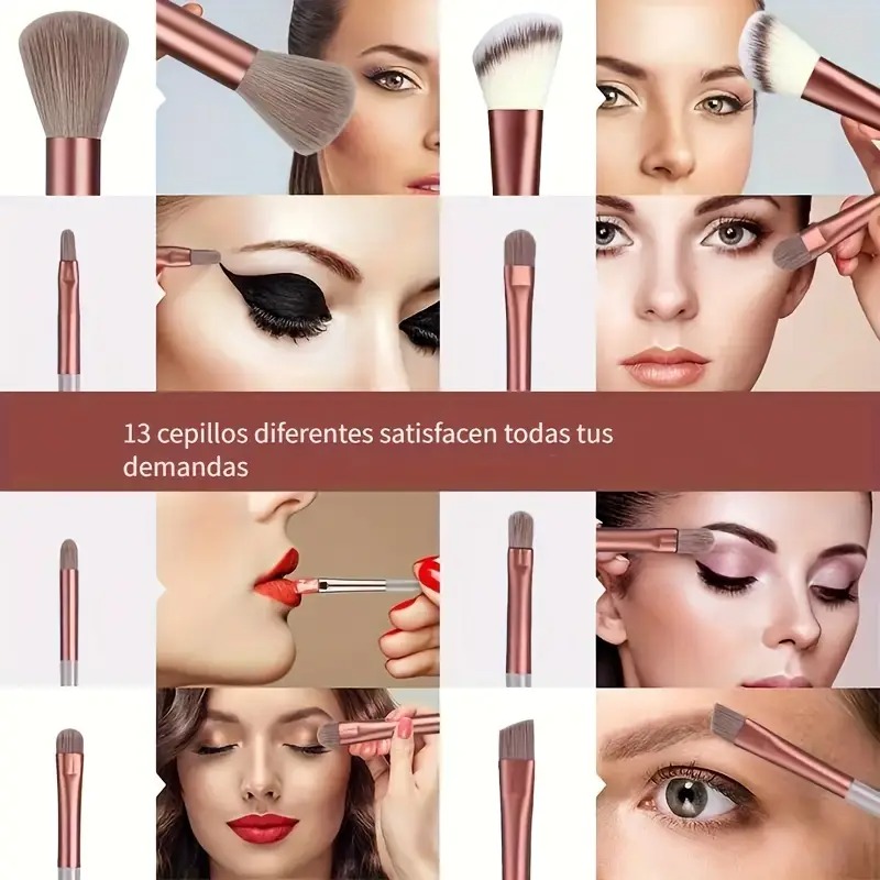 13 Pcs Makeup Brush Set Soft hair Loose Powder Eyeshadow Concealer Contour Eyeliner brush Foundation Beauty Cosmetic tools