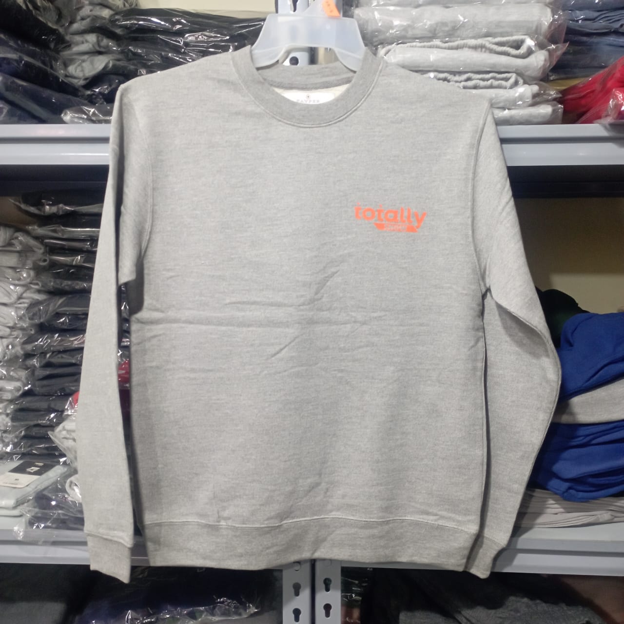 Men's Fleece Sweat Shirt (Heather Grey)(Export Left Over)
