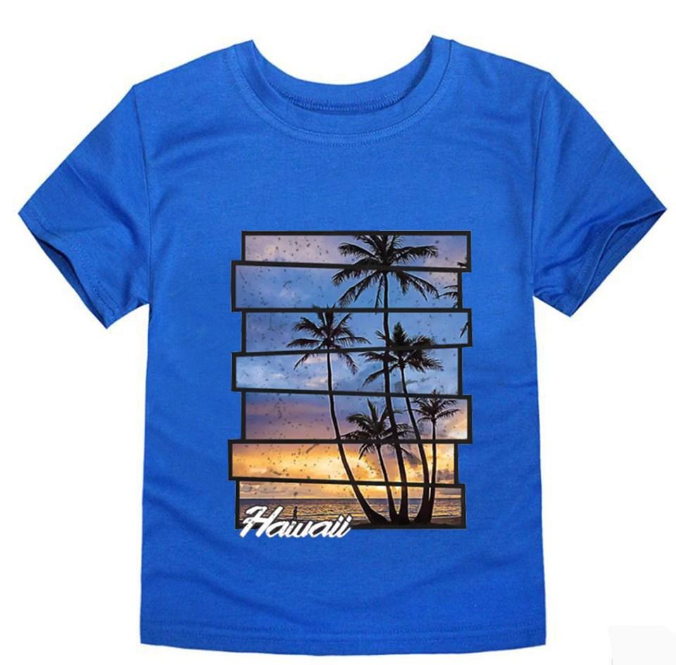 Bindas Collection1 Pc Summer Digital Beach Hawaii Printed Tshirt For Boys / Kids