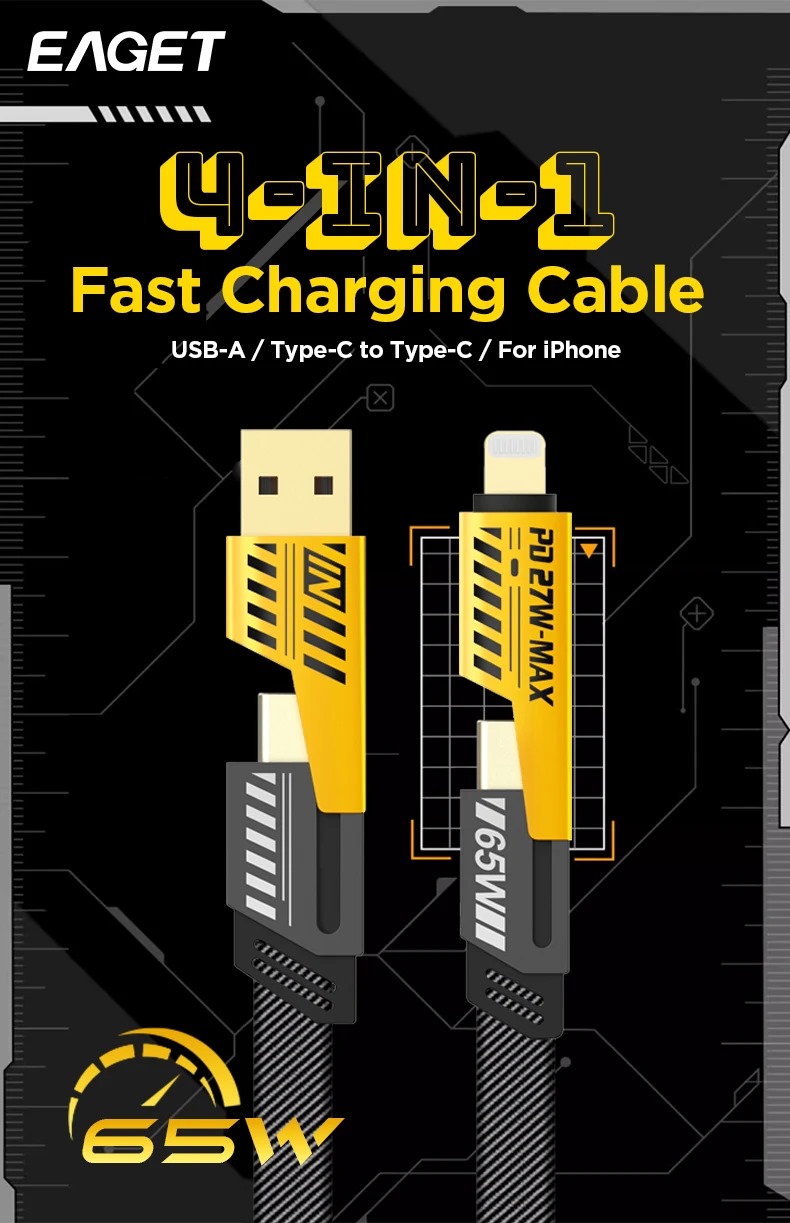 QS 4in1 Super Fast Data Cable 65W - Boost Your Charging — Order Now!
