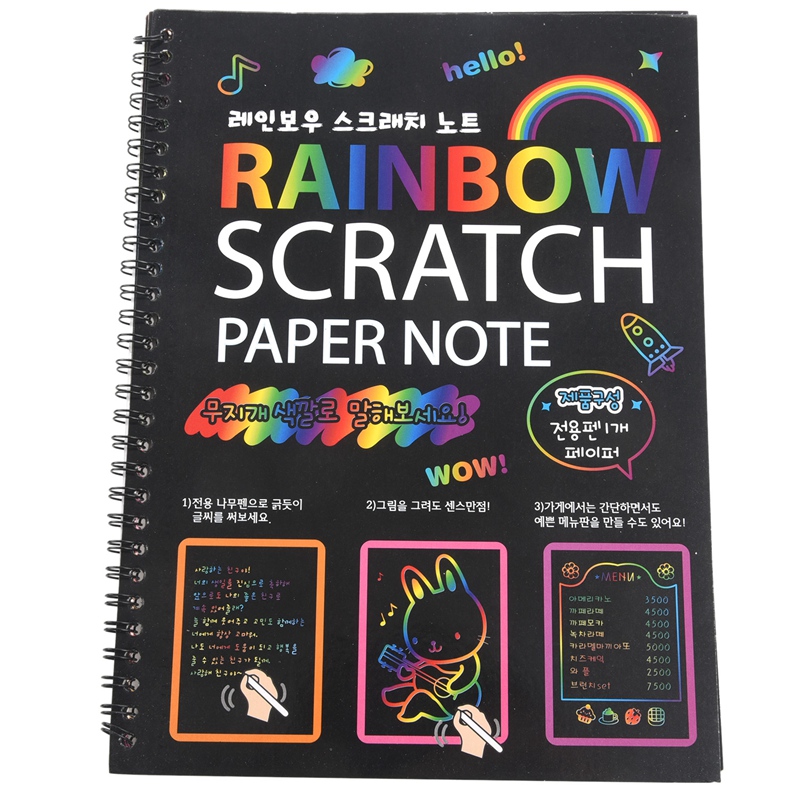 A5 SCRATCH NOTE PAD Scratch book with wooden stick scratch notepad ...