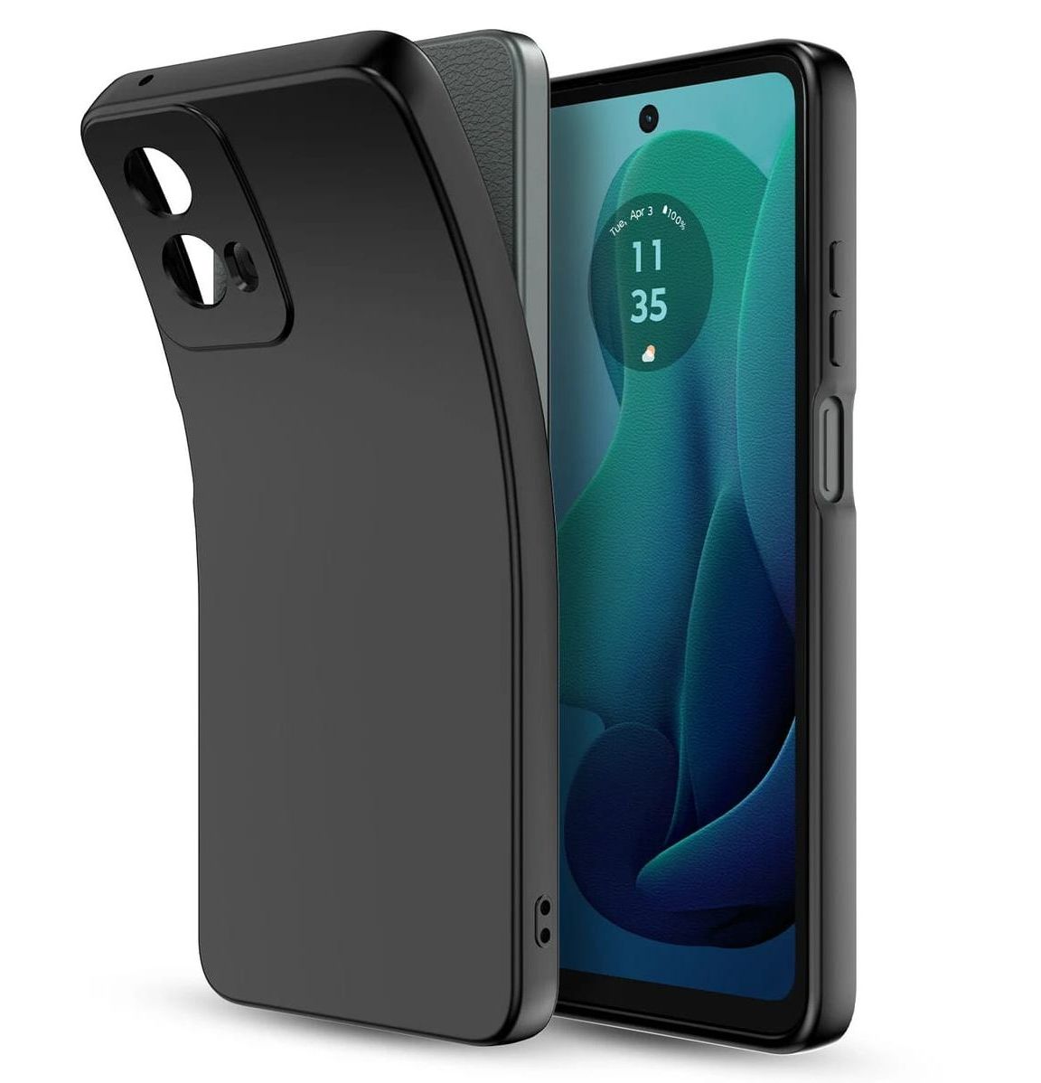 Motorola Moto G 5G (2024) Matte Black Soft Silicone TPU Back Cover – Slim Shockproof Case | Moto G 5G 2024 case | Moto G 5G 2024 back cover | Moto G 5G back cover
