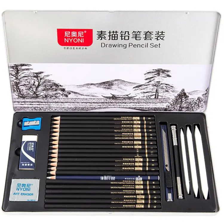 Black Wood Corslet Drawing Pencil Set for Artists 29 Pcs, Packaging Size:  20 X 10 X 5 Centimeters at Rs 316/piece in Faridabad