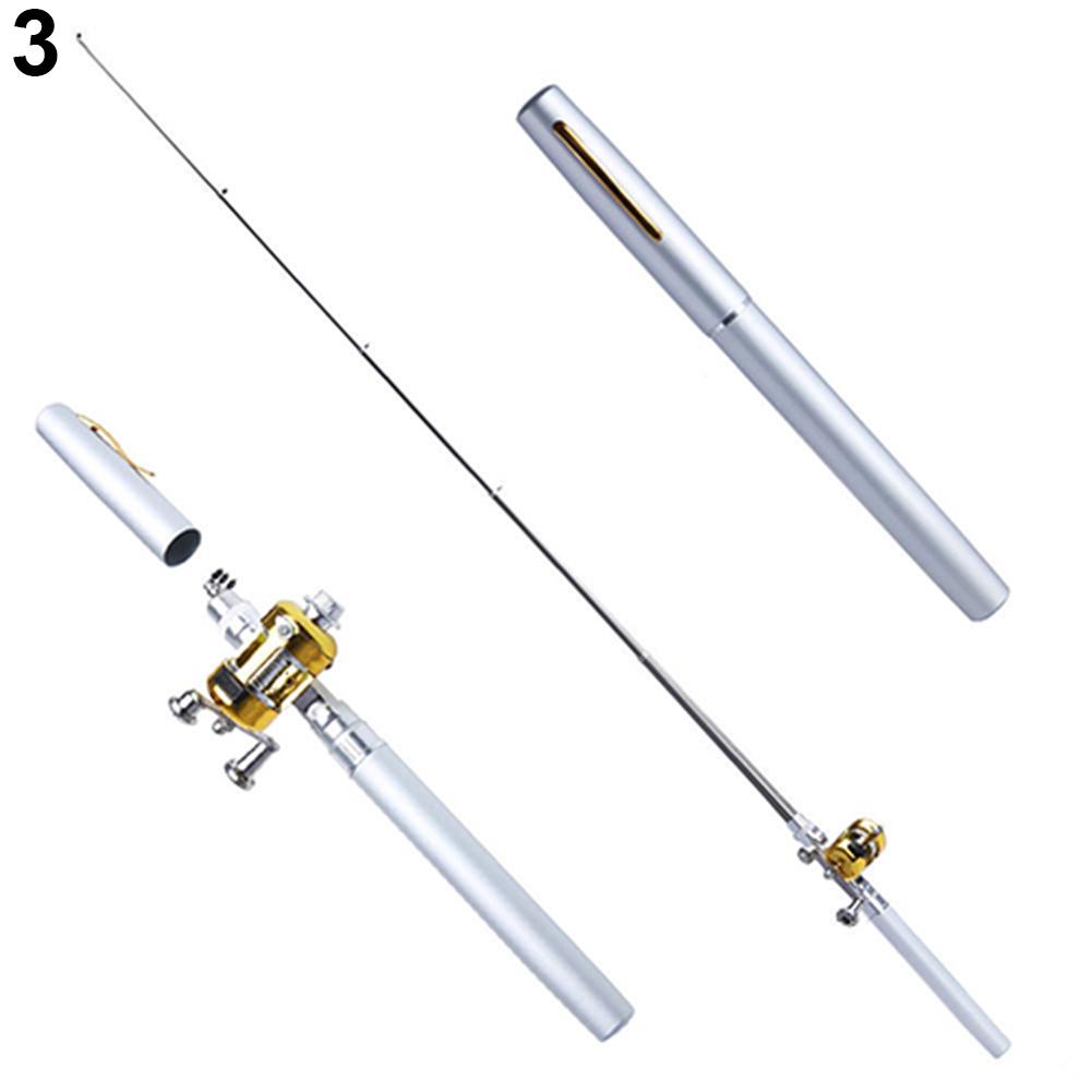 Combo Telescopic Mini Pocket Fish Pen Aluminum Portable Fishing Rod Pole  Reel
