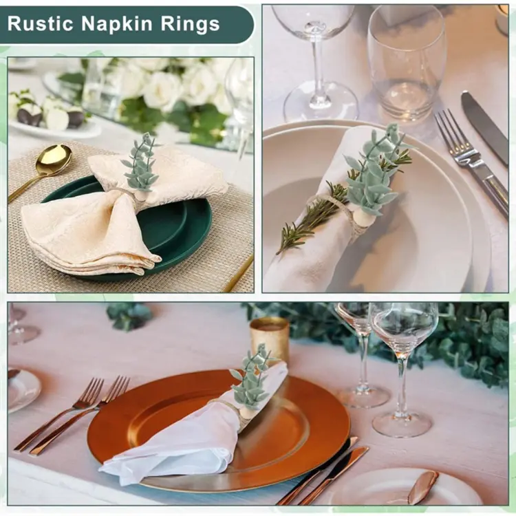 Rustic wood deals napkin rings