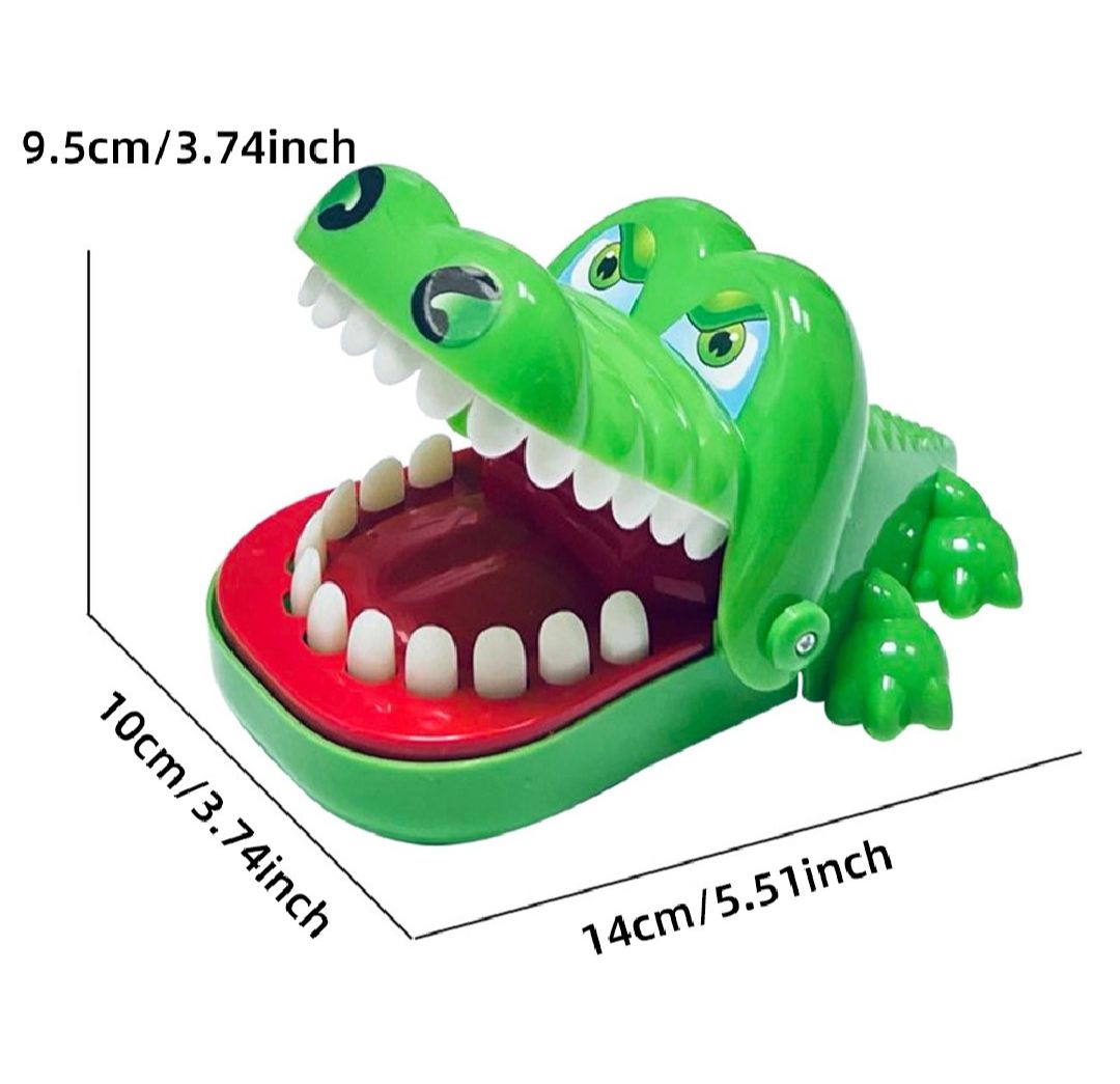 New Funny Crocodile Tooth Biter Game Toy, Kids Action Figure Playset, Interactive Tricky Fun Game, Eco-Friendly