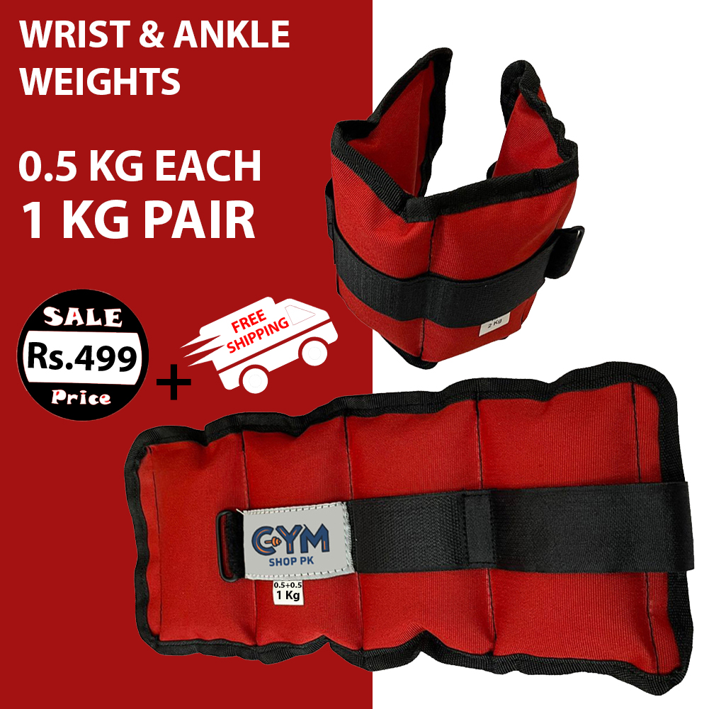 ankle weight red 1kg for Fitness, Running, Walking, Gym & Home Workouts By GYM SHOP PK