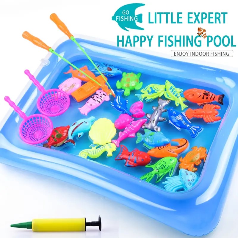 Fish Bath Toy Fishing Baby Bath Toys for Baby Toddlers/ Magnetic Light Up  Bath Toys 20 Pcs Set Includes Fishing Rod Fish Net Turtle Jellyfish 4  Unique