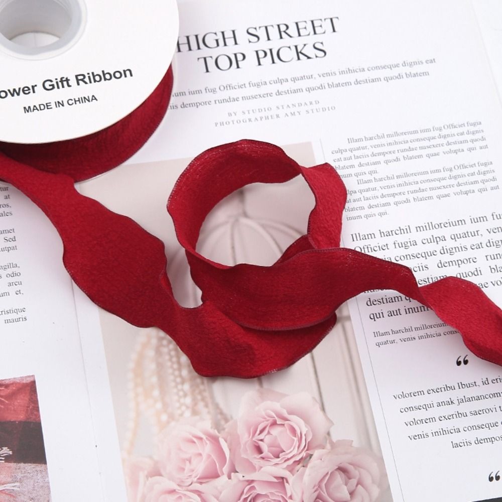 String Ribbon Wool New 10 Yards Fishtail Yarn Ribbons 2.5cm Wave Edge Pleated Gifts ...