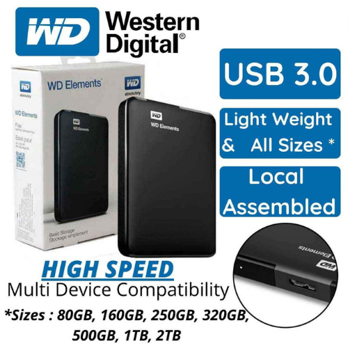 USB 3.0 Portable External Hard Drive 1TB 1000GB 750GB 640GB 500GB 320GB 250GB 160GB 120GB 80GB