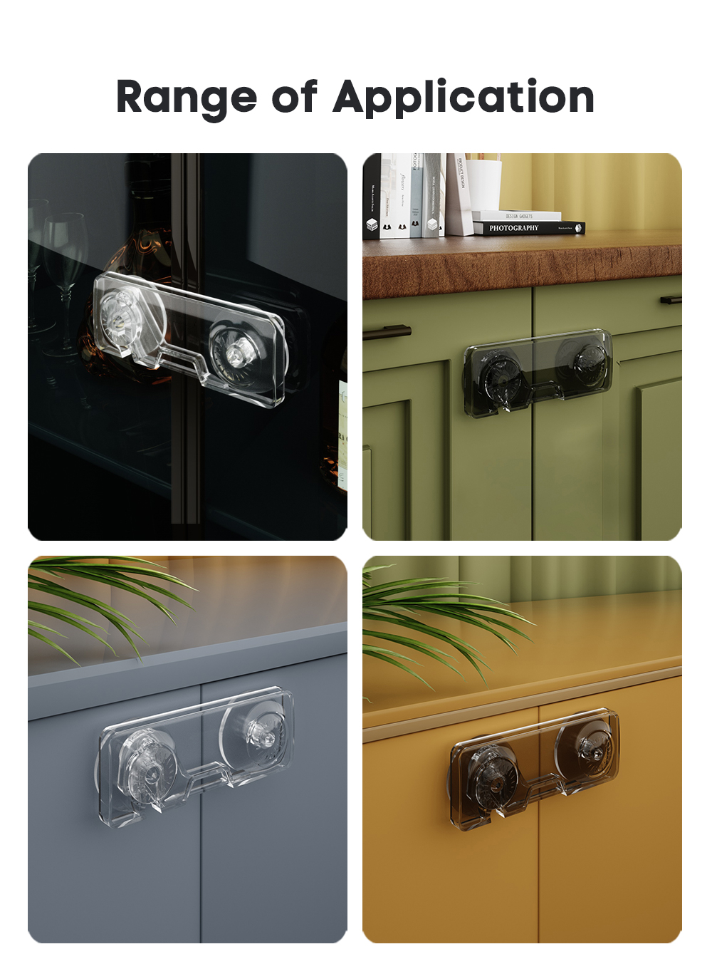 Kiddie Guard Baby Safety Transparent Multipurpose Refrigerator Freezer Latch Lock French Fridge Door Lock Freezer Lock Invisible Cupboard Lock - 1Pcs