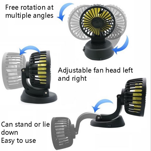 Car Fan F409 (USB 5V) and 12 Volt