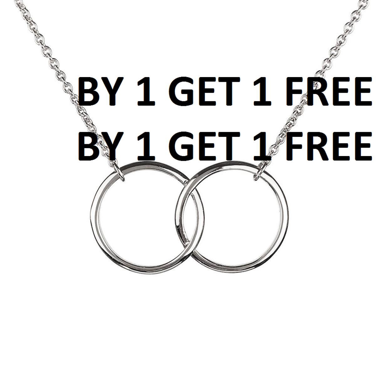 Golden/Silver Elegant Double Ring Necklace/Pendant/Chocker for Girls/Women