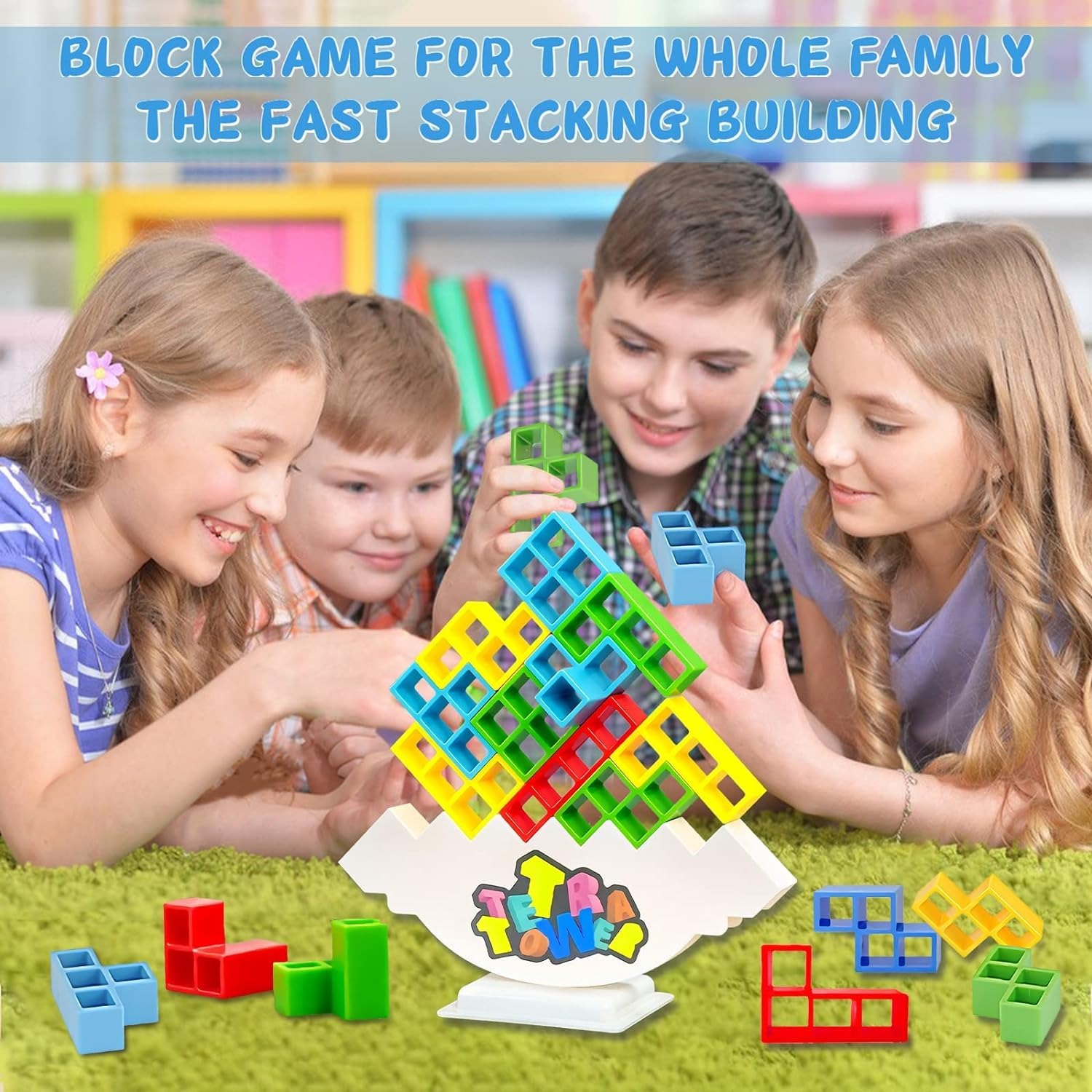 Tetra Tower Balance Games Stacking Team Building Blocks Board Game For Kids &Amp; Family, Balancing Blocks Board Games Stacking Fun Toy For Children