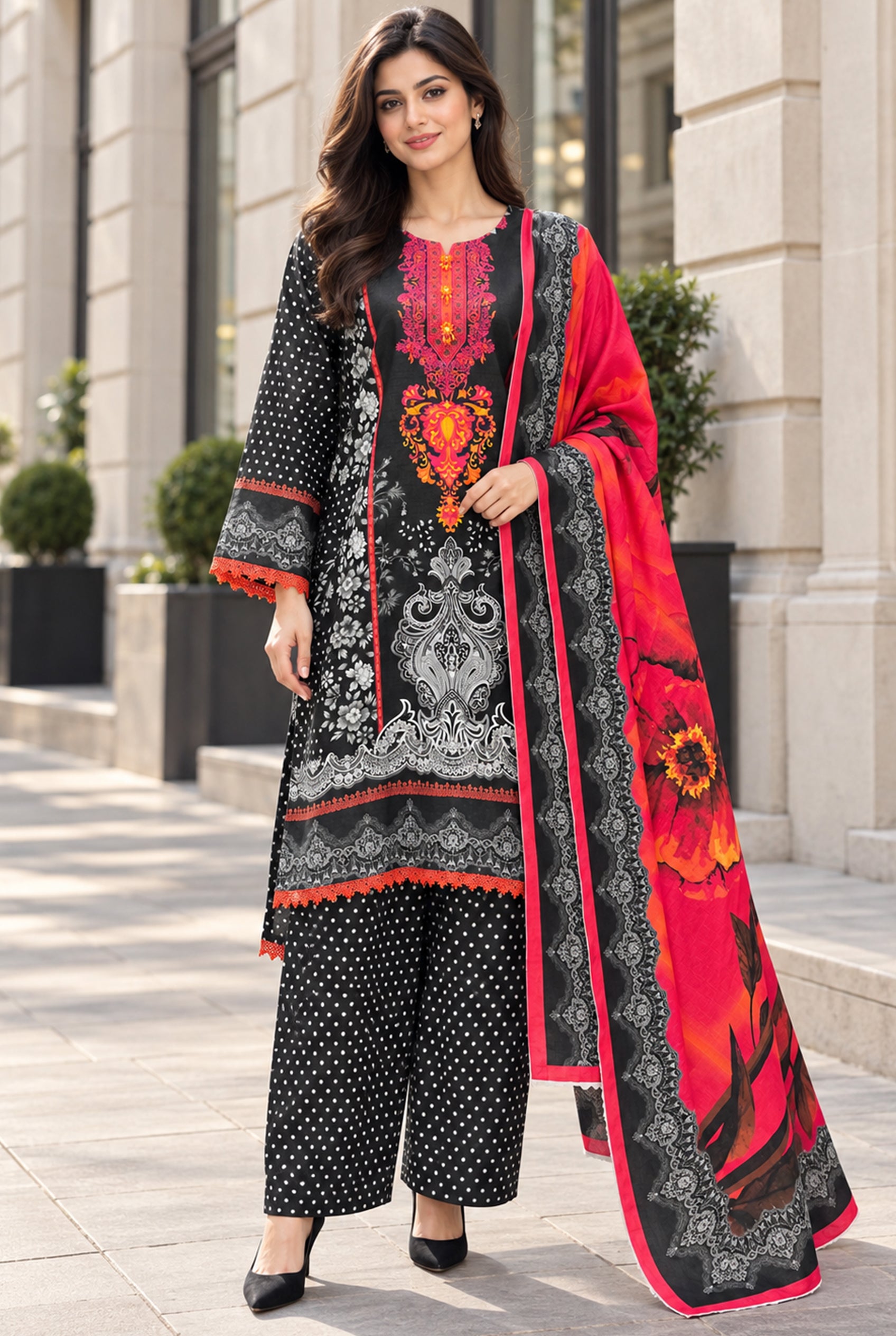 Kleren 3 Piece Unstitched Digital Printed Khaddar Suit for Women with Digital Printed Khaddar Shirt, Digital Printed Khaddar Trouser and Digital Printed Khaddar Dupatta - Winter Collection 2026 - Desi
