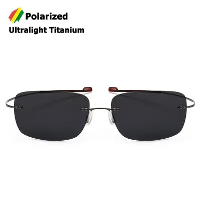 JackJad 2020 Fashion Rimless Square Titanium POLARIZED Sunglasses
