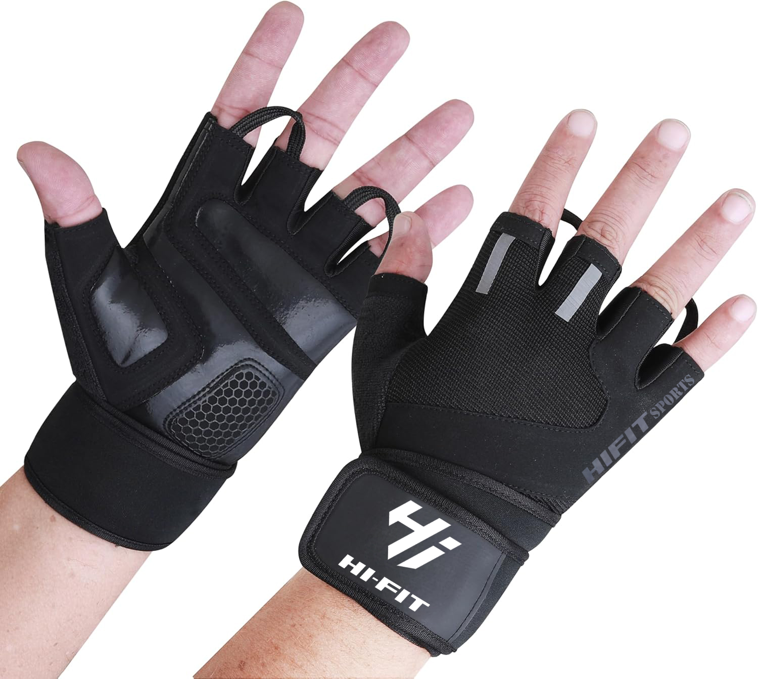 Hi-Fit  Weightlifting Gym Gloves for Workout,Full Protection Gym Cross Training Pull Ups Exercise