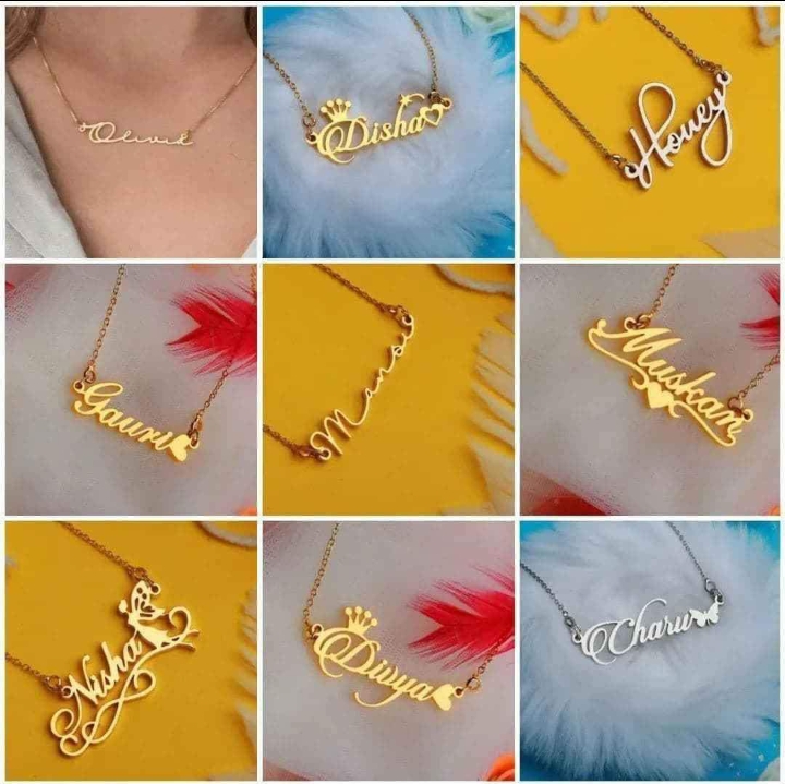 TJL Dainty 22k Gold Plated Double Name 