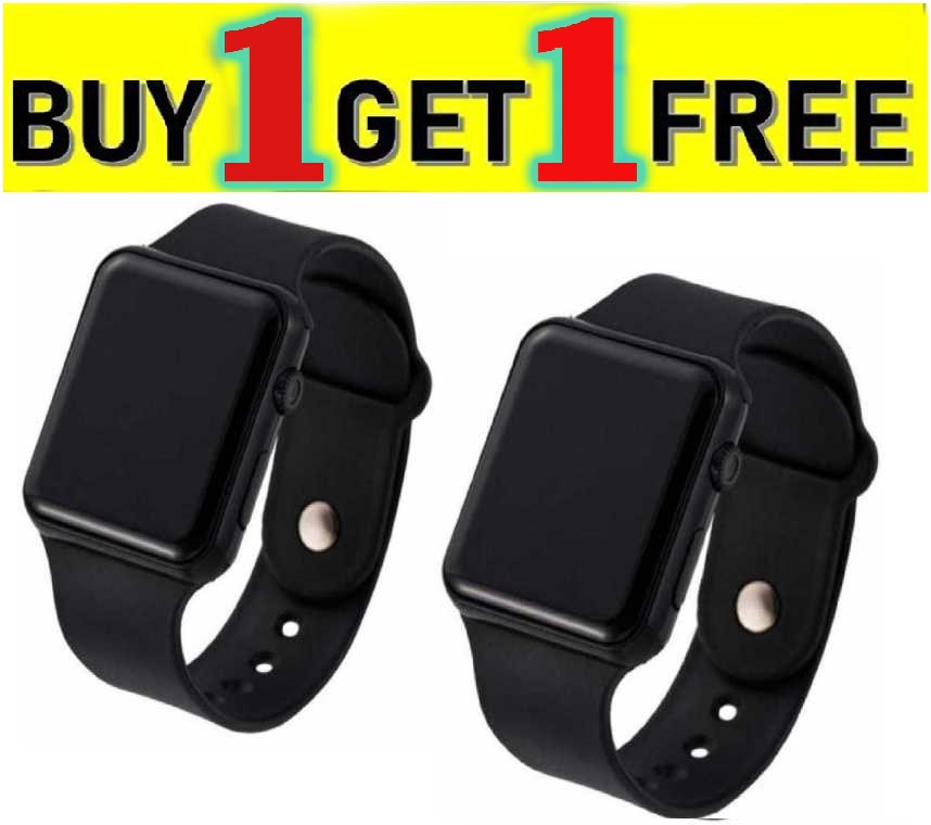 Pack of 2 - Led Style Fitness Band Led Time & Date Band Watch For Boys & Girls - Best Quality Square Digital Silicone Sports Watch For Men & Women price in Pakistan