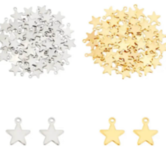Tiny Star Charms – 50 & 100 PCs in Gold & Silver, 6mm  Durable Metal for Jewelry, Bracelets, Keychains, Necklaces, and DIY Craft Projects