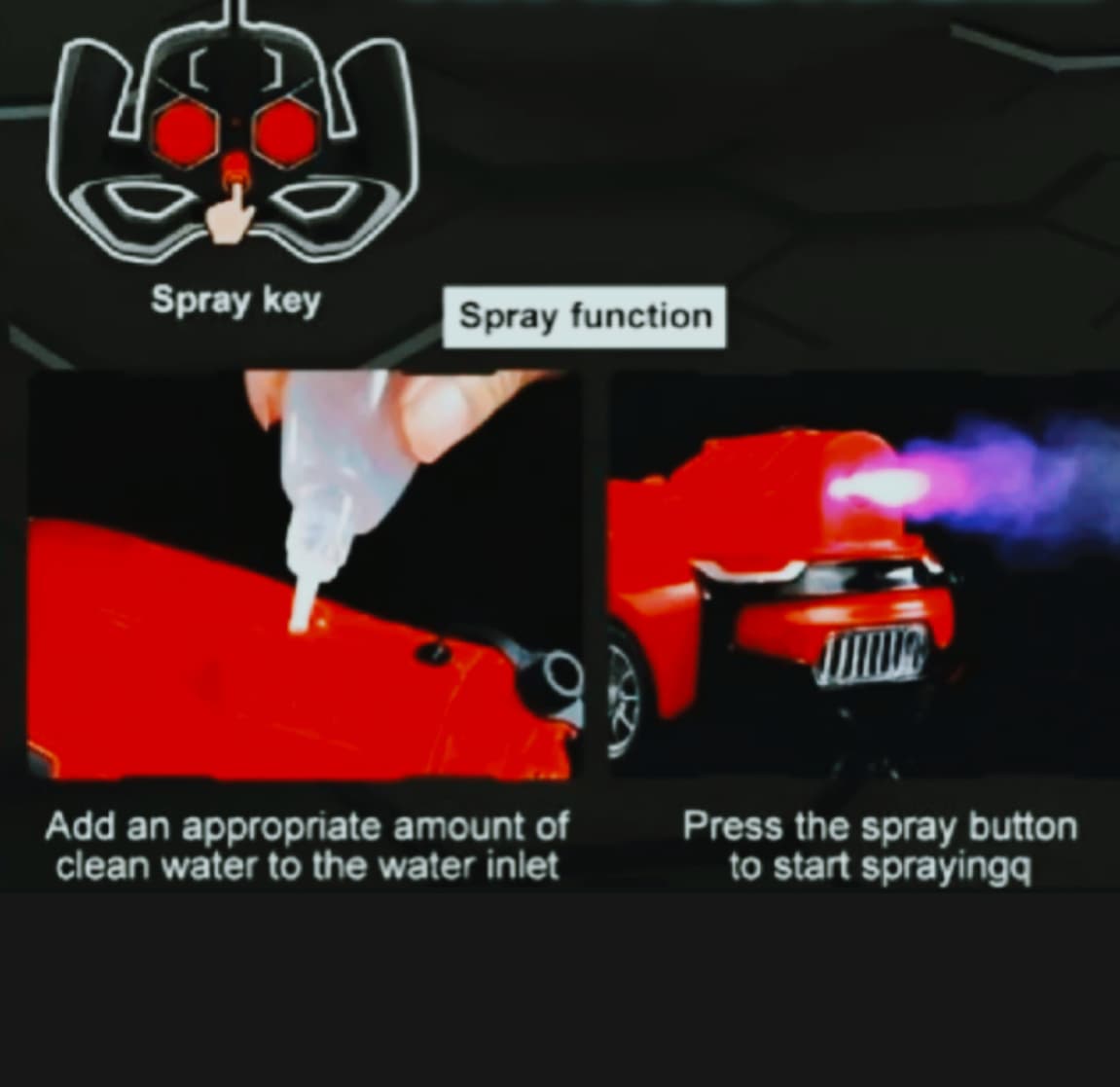 3D Famous Smoke Remote Control Car RC vehicle Kids learning