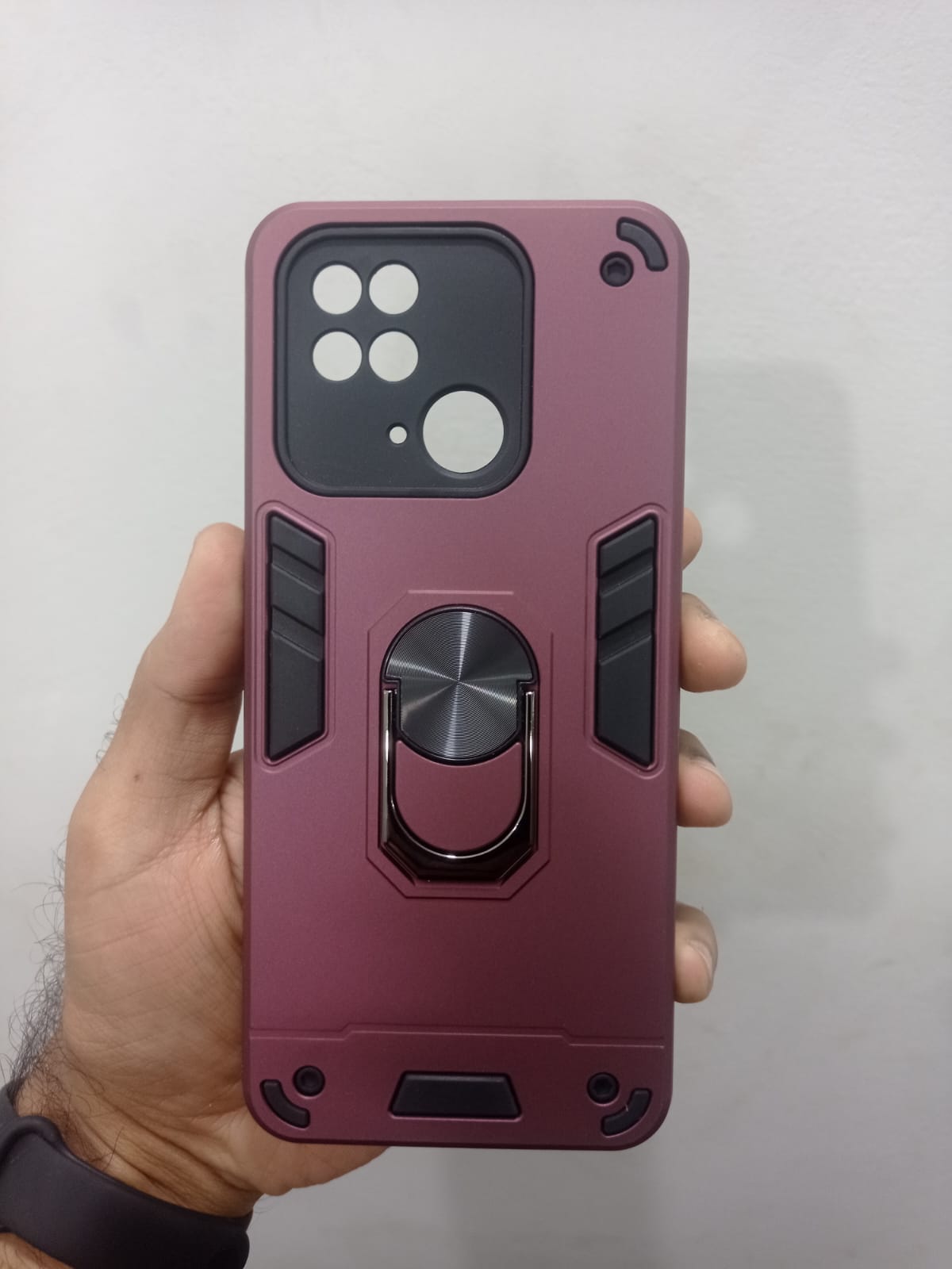 DOINK Cover Antiurto Per Xiaomi Redmi 10C / Poco C40: Custodia TPU+PC Con Anello Supporto E Attacco Magnetico, Nero