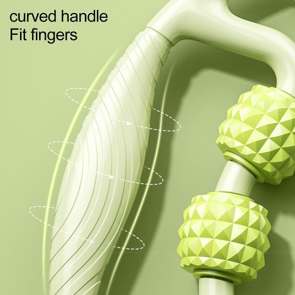 U Shape Trigger Point Massage Roller Arm Leg Neck Muscle Tissue Fitness Gym Yoga Pilates Sports 9 Wheels