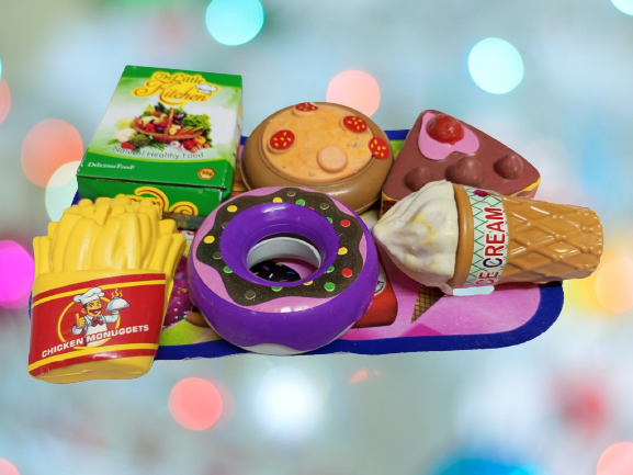 Artificial Food Toy For Kids Pretend Play Plastic toys Mix Bag Full kitchen Toy Playset
