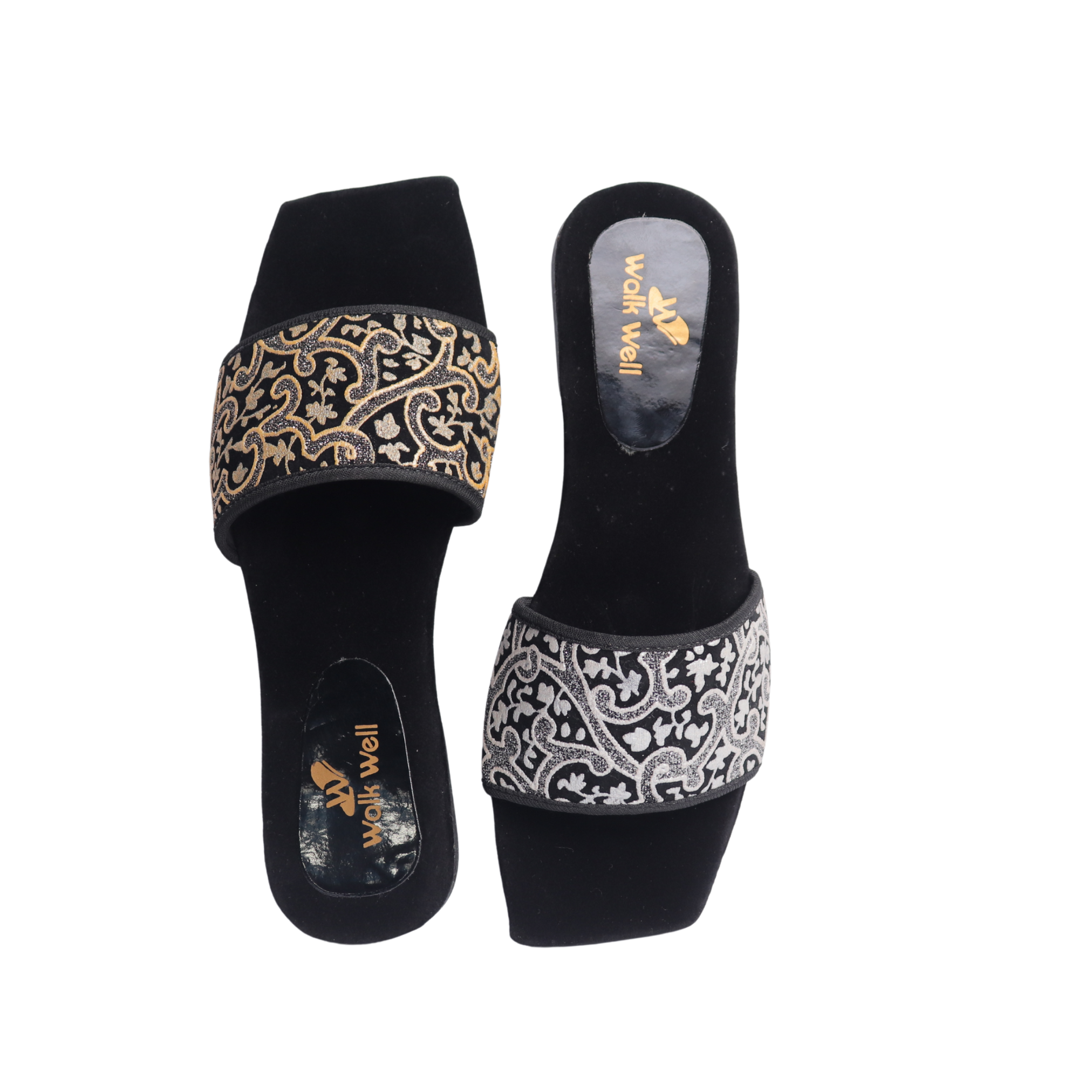 Ladies Slippers silver & Gold Fancy Embroidered Flip Flops for Women Stylish & Comfortable
