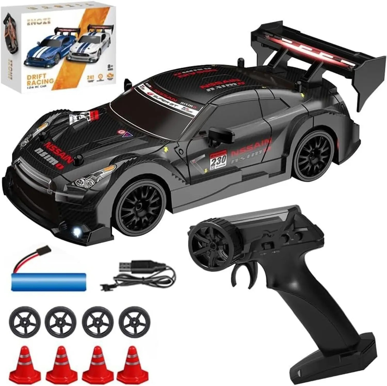 Royaldeals 1:24 Scale RC Drift Car 4WD 2.4GHz 30KM/H High Speed Racing Sport Toy  (Multicolor)