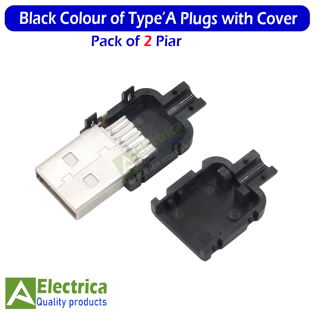 Connettore USB Tipo A Maschio A Saldare 4 Pin 90° (5 Pezzi) - Generico