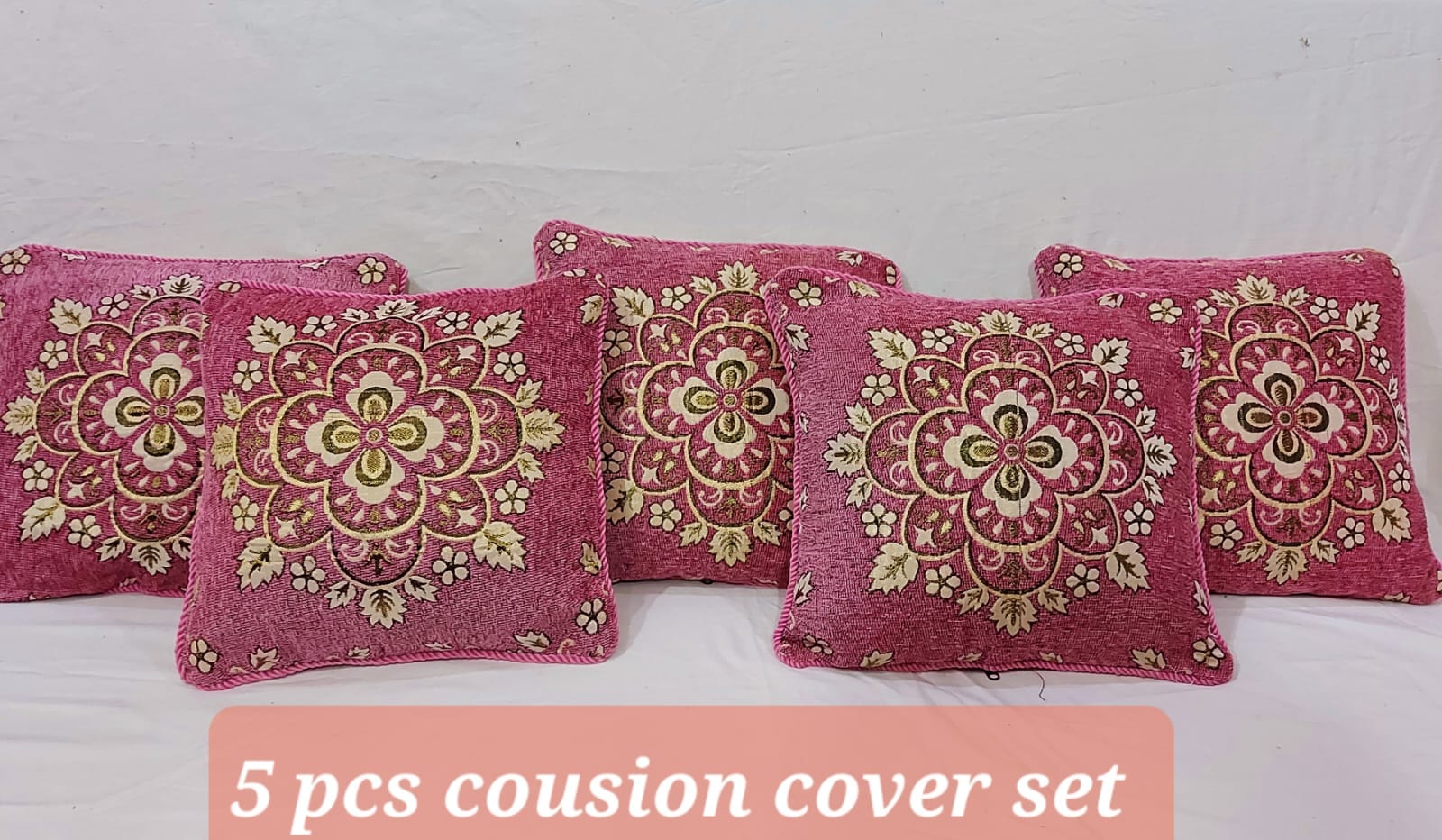 5-Piece Velvet Jacquard Cushion Cover Set Elegant and Durable