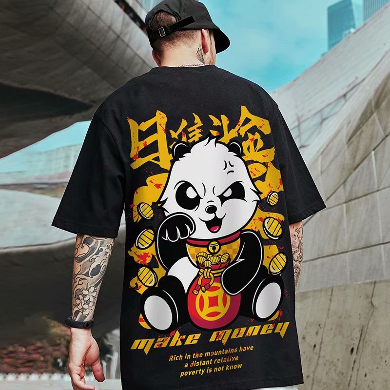T-shirt Chinese style panda print 
